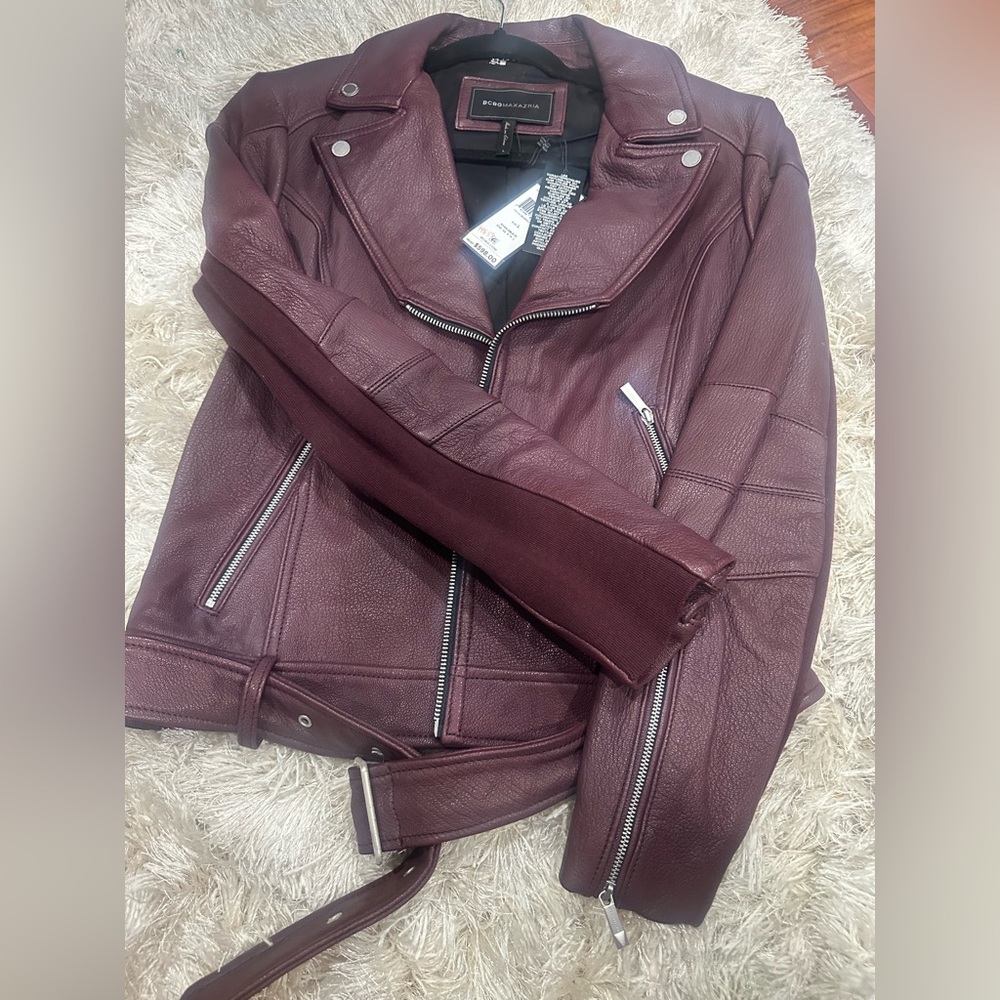 **NWT** BCBGMaxAzria Genuine Leather Moto Jacket